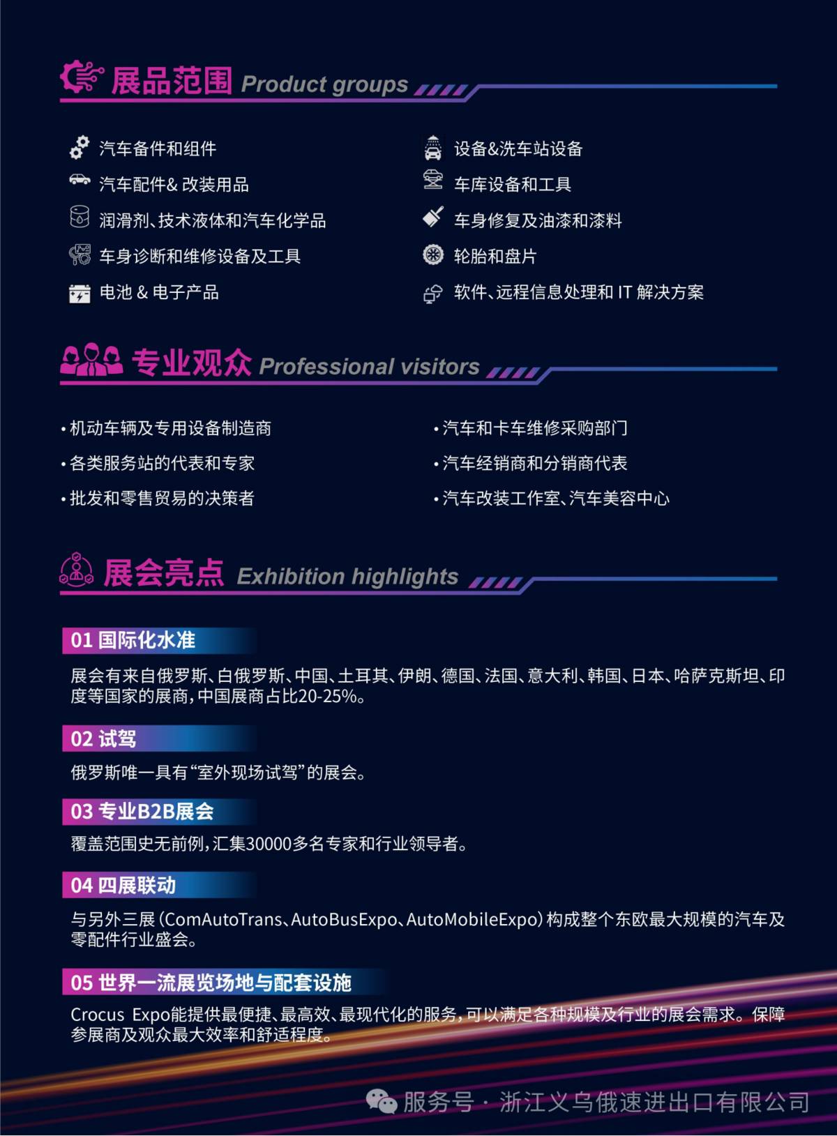 浙江义乌俄速进出口2025 InterAutoMechanica 俄罗斯(莫斯科)国际汽车零配件及售后服务展览会