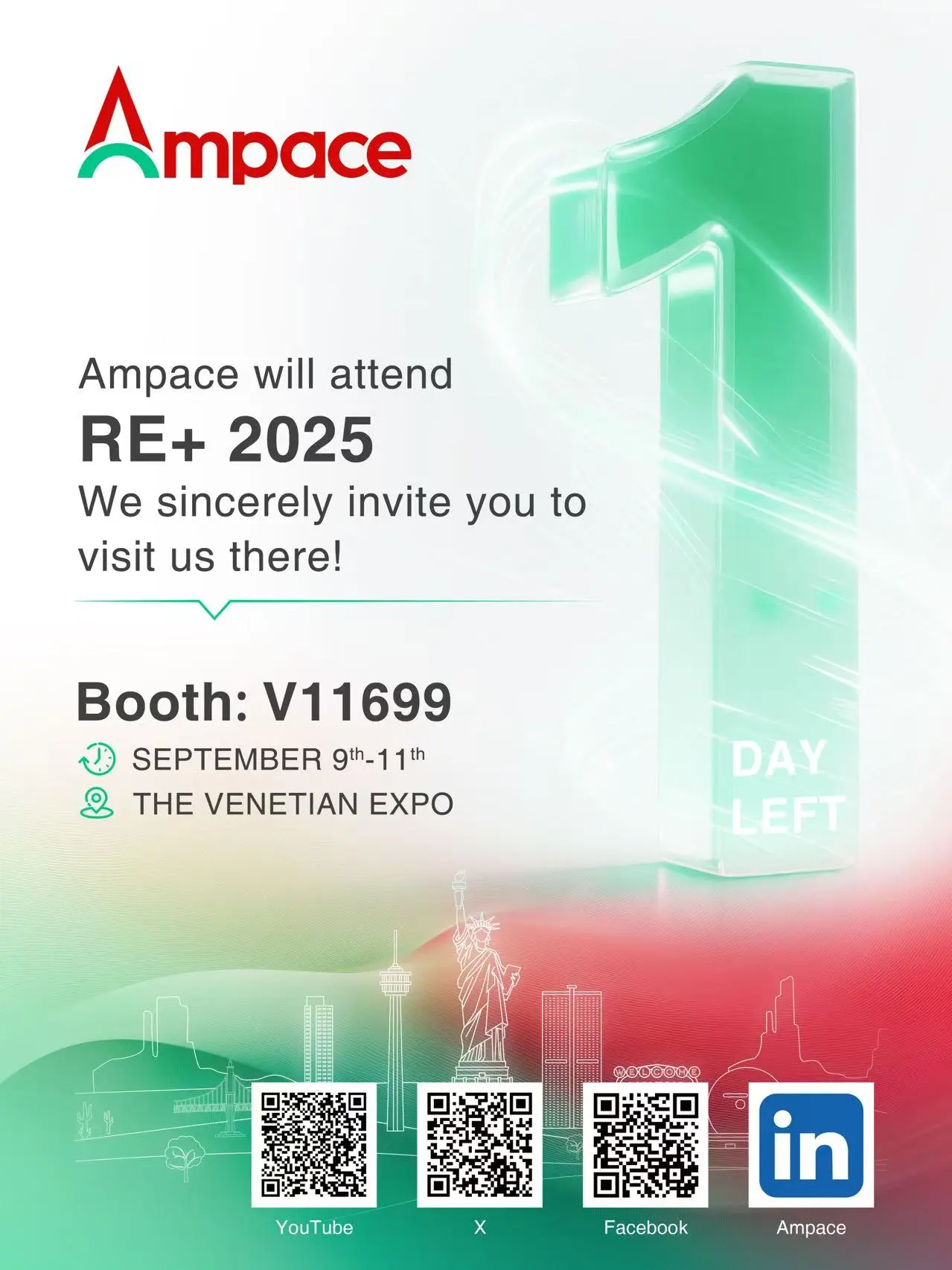 展位号V11699，Ampace（新能安）将出席 RE+ 2025 展会