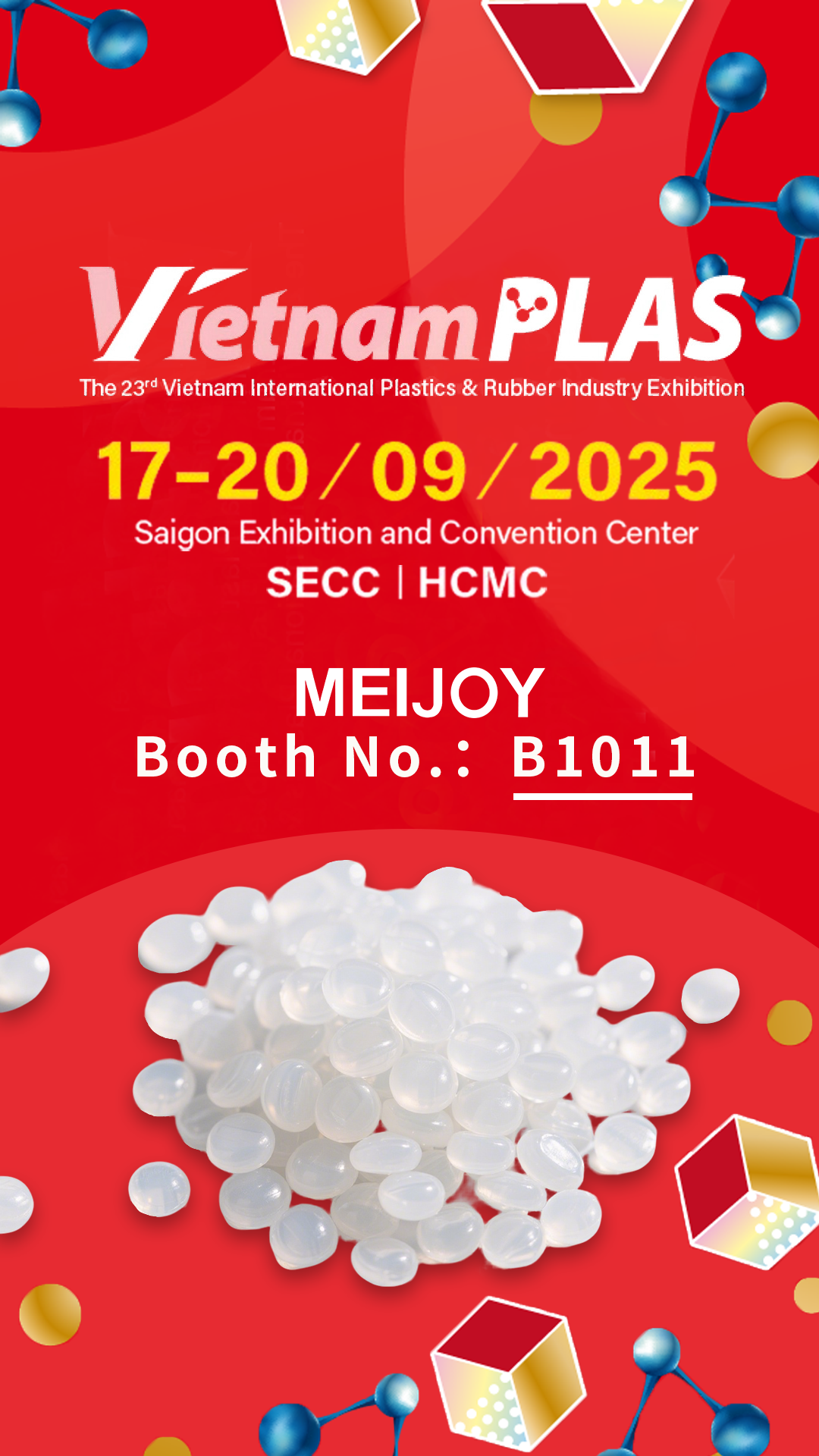展会快讯｜2025.9.17-9.20，MEIJOY诚邀您在越南国际塑料橡胶工业展览会相见~