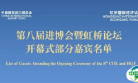 第八届进博会暨虹桥论坛开幕式部分嘉宾名单